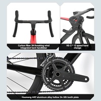 Vélo de route à cadre en fibre de carbone, 24 vitesses, frein à disque hydraulique, vélo de course léger, aérodynamique, pour l'entraînement quotidien