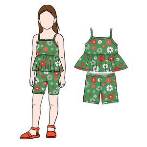 FANCY MONKEY Bb-4 OEM/ODM Jupe à volants pour bébé fille en coton de bambou biologique tricotée décontractée avec cordon réglable et imprimé personnalisé - Product Image 2