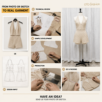 Ensemble deux pièces élégant beige à pois pour femme, style halter, coupe courte, idéal pour les vacances d'été, personnalisable OEM, marque privée