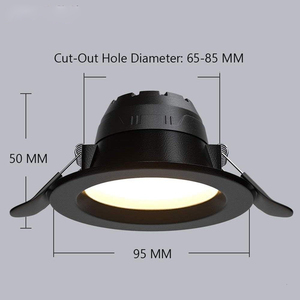 5W/9W Modern Square Aluminum LED Recessed <b>Downlight</b> Golden/Silver Case 3000K/6500K Color Temperature IP20 Rated SMD2835 LED - Product Image 5