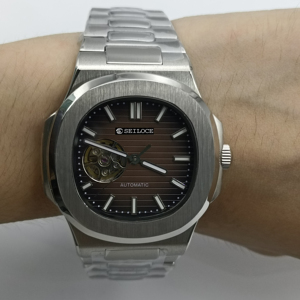 Montre personnalisée DIY sans logo, mouvement automatique, montre mécanique, cristal saphir, montres pour hommes, luxe, NH38, cadran ajouré - Product Image 3