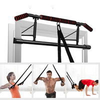 CooSport Barre d'exercice pliable en métal à fixer sur porte pour entraînement à domicile, idéale pour les tractions et les dips