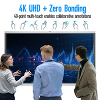 Panel Layar Datar Interaktif 65 75 86 Inci 4K UHD untuk Kantor & Pengajaran, Android & Windows, Papan Pintar Sekolah untuk Ruang Kelas Cerdas