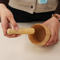Natuurlijke bamboe knoflookpers, -stamper en -molen, duurzaam keukengerei, handmatig, houten mes, fruit- en groentegereedschap, makkelijk schoon te maken, handwasbaar