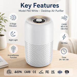 Purificador de Aire de Escritorio con Aromaterapia, H13 <span class=keywords><strong>True</strong></span> HEPA, USB, Portátil, Mini, Silencioso, Sin Ozono, para Hogar, Dormitorio, Oficina, Pequeño - Product Image 4