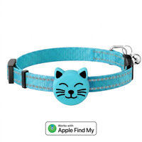 Kalung Anti-Hilang Bluetooth Tahan Air untuk Kucing Anjing Daya Tahan Baterai 6 Bulan Desain Reflektif yang Dapat Disesuaikan Kompatibel Android/iOS