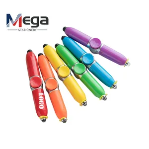 MEGA 2024 Venta caliente creativo multifunción anti-prensa giroscopio mano SPINNER fidget PEN con Stylus luz led para regalo de negocios