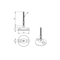 Fabricant chinois 7067 7068 7069 support de pied avec trous meubles en plastique pieds réglables pour profilé en aluminium m6 m8 m10 m12