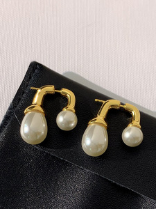 Nuevo Diseño, Pendientes <span class=keywords><strong>de</strong></span> Perlas <span class=keywords><strong>de</strong></span> Imitación <span class=keywords><strong>de</strong></span> Cobre Plateado, Estilo Retro Clásico, Ligeros y <span class=keywords><strong>de</strong></span> Lujo, Joyería <span class=keywords><strong>de</strong></span> Moda para Mujer - Product Image 5