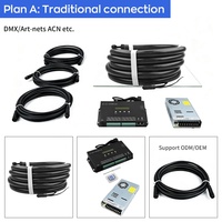 Tube LED néon flexible noir DMX/SPI 360 degrés D22 D25 24V RGB en silicone programmable pour discothèque, bar et événements.