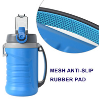 Nouveau design grande capacité fitness 2L 2000ml 64oz sport gym sport double paroi bouteilles d'eau isolées avec paille