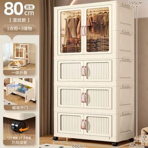 Haogle Multi-layer Folding Plastic <b>Stackable</b> Children's Bedroom <b>Wardrobe</b> 3-Layer Double Door Space Saving Modern Home Furniture - Product Image 6