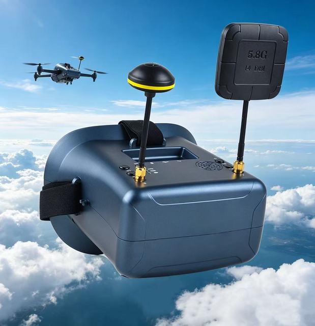 Powerful 5.8G 40CH FPV Goggles 4.3inch Dual Antenna High Brightness Video Headset for Drone Long Range Charging Plastic