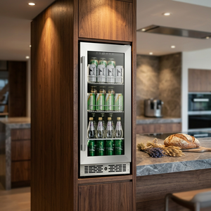 Refrigerador/Enfriador NE-351-P de Acero Inoxidable para Debajo del Mostrador, con Puerta de Vidrio Individual, Zona de Temperatura Única, para Bebidas, para el Hogar - Product Image 5