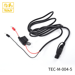 Cables de cable eléctrico, Conector de crimpado Sae de cables de CC negros de 18Awg, terminal de anillo de 6,4 Mm y fusible de 7.5A - Product Image 5