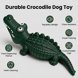 Jouets pour chiens personnalisés en usine, résistants, en caoutchouc naturel, en forme d'alligator, pour la dentition, jouet interactif pour chiens de petite et moyenne taille - Product Image 5