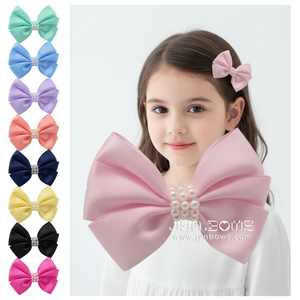 Accesorios <span class=keywords><strong>para</strong></span> el cabello impresos hechos a mano <span class=keywords><strong>de</strong></span> estilo europeo <span class=keywords><strong>de</strong></span> fábrica, lazo <span class=keywords><strong>de</strong></span> cinta <span class=keywords><strong>de</strong></span> satén con pinza <span class=keywords><strong>de</strong></span> pelo <span class=keywords><strong>de</strong></span> perla <span class=keywords><strong>para</strong></span> decoración del cabello - Product Image 1