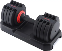 Vente en gros haltères réglables en fonte personnalisés de haute qualité pour gymnastique à domicile noirs haltères de 15 lb avec support