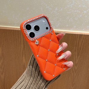เคสโทรศัพท์มือถือหนังลายข้าวหลามตัดประดับคริสตัลเพชรหรูหรา สำหรับสาวๆ รุ่น iPhone 17 Pro Max 16 15 14 13 ผลิตจากโรงงาน OEM - Product Image 6