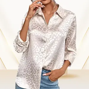 Wholesale Girls Blouses&shirts Fashion Leopard Long Sleeve Tops New Women Blouse