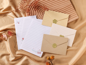 Ensemble d'enveloppes et de papier de <span class=keywords><strong>papeterie</strong></span> de style vintage Enveloppes fantaisie avec 3 Pape pour invitations, remise des diplômes, carte de voeux - Product Image 3