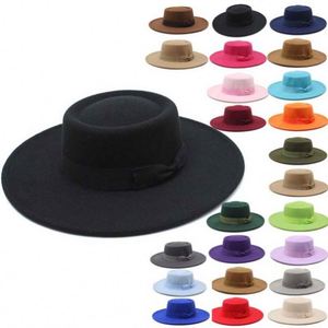 Chapeau Fedora à large bord en feutre imitation laine, de bonne qualité et abordable, unisexe, personnalisable, pour affaires, pêche, fête, femmes et hommes - Product Image 1