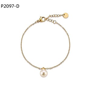Bracelet Amy Amy en argent 925 avec fausses perles rondes blanches, chaîne minimaliste pour femme, à porter au quotidien - Product Image 3