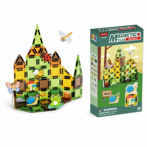 XINBIDA Ensemble de 48 tuiles magnétiques de jardin, blocs de construction 3D pour jardin <span class=keywords><strong>secret</strong></span> à surface plane avec abeille, jouet éducatif STEM, cadeau - Product Image 2
