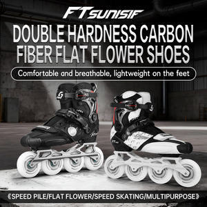 Patins à roulettes en fibre de carbone OEM, professionnels, légers, pour adultes et enfants, pour la vitesse en extérieur, le slalom agressif et le patinage artistique. - Product Image 2