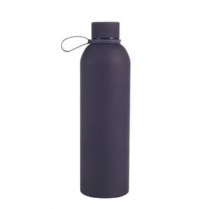 500Ml Eco-Friendly UV Printed Stainless Steel Double Wall Vacuum Flask Rubber Coating <b>Small</b> Mouth Water <b>Bottle</b> With Rubber Rope - Product Image 2