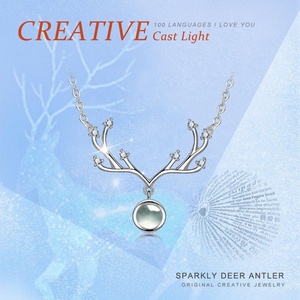 S925 plata ciervos amor proyección <span class=keywords><strong>te</strong></span> amo 100 idiomas COLLAR COLGANTE - Product Image 3