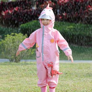 Impermeable Infantil Personalizado con Logotipo, para Niños y Niñas de Jardín de Infancia, de Cuerpo Completo, Grueso, con Revestimiento de TPU, Diseño de Dibujos Animados, para Senderismo - Product Image 3