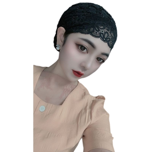 Women Lace Plush Square Knot Turban Cap Soft Muslim Hijab Chemo Head Cover Hair Protection Beach Adult <b>Hat</b> - Product Image 1