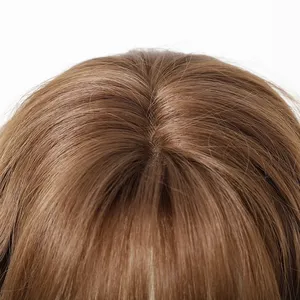 Pelucas sintéticas color marrón miel, peluca corta ondulada para mujer, peluca de Cosplay para fiesta, pelo falso Natural para uso diario con flequillo, peluca Lolita resistente al calor - Product Image 5