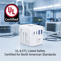 Cargador Universal con Enchufe Convertidor 30wPD, Directo de Fábrica, Reino Unido, Estados Unidos, UE, Australia, Adaptador de Viaje Mini USB Tipo C Todo en Uno para Computadoras Portátiles y Tabletas