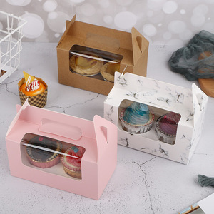 Boîte à pâtisserie moderne en papier alimentaire personnalisée, avec pelliculage mat et gaufrage, jetable et recyclable, pour boulangeries, contenants à gâteaux en gros - Product Image 4