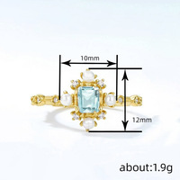 Magnifique motif creux Design carré bleu cristal Zircon perle anneaux pour femmes bijoux de mode plaqué or anneaux JewelryGJZ0965