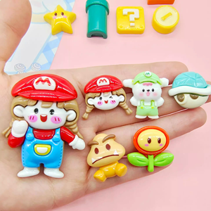 Escultura de Resina Ecológica de <span class=keywords><strong>Mario</strong></span> Bros, Accesorio de Regalo Empresarial, Crema para el Cabello, Pegamento, Funda para Teléfono, Adornos para Zapatos DIY - Product Image 3