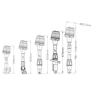 해양용 9인치 2해리 화이트 <span class=keywords><strong>LED</strong></span> 접이식 보트 스턴 라이트 보트 앵커 라이트 (폰툰 낚시 보트 항해용 앵커) - Product Image 2