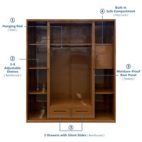 Armoire moderne sur mesure à 4 portes coulissantes en acier, avec miroir et tiroirs, pour chambre à coucher, rangement de vêtements