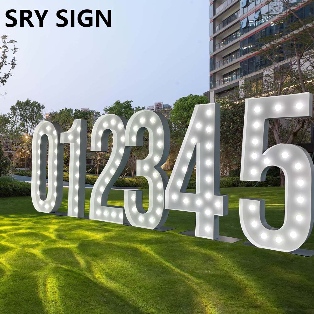 2023 SRY Factory Wholesale Custom 4ft Large Giant Light Up Marquee Letter Numbers Lights for Wedding Decor