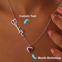 Collar con Colgante de Acero Inoxidable Personalizado con Nombre y Piedra de Nacimiento de Diciembre, Certificado por la CE, Regalo para el Día de la Madre y San Valentín
