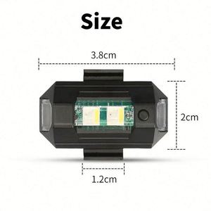 Lumière stroboscopique LED portable 7 couleurs, anti-collision, feu arrière de vélo, plastique ABS, mini, rechargeable par USB, lumière d'avertissement clignotante, nuit - Product Image 3