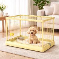 Cage métallique d'intérieur pour animaux de compagnie, grande cage pour chien avec porte à verrouillage sécurisé et plateau inférieur amovible