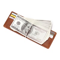 Portefeuille Homme Personnalisé en Cuir PU, Porte-Cartes Anti-RFID, Anti-Skimming, Portefeuille de Cartes en Cuir Crazy Horse Tendance pour Affaires