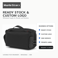 Sac organisateur de technologie antivol avec logo personnalisé, verrouillable par combinaison à 3 chiffres, étui de rangement pour câbles électroniques de voyage, OEM
