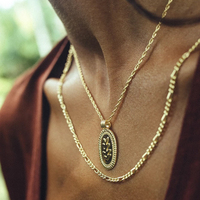 Collier ras du cou tendance en argent sterling 925 plaqué or véritable, chaîne figaro