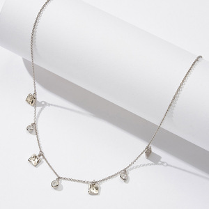 हॉट बिक्री फैशन 925 स्टर्लिंग सिल्वर चोक हार परिपत्र आयताकार आयताकार जिरकॉन न्यूनतम हार महिला गहने पार्टी उपहार - Product Image 6