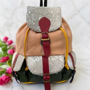 <b>Recycled</b> Leather <b>Backpack</b> Stylish Metallic Leather School Bags Unisex Multi Uses Bags Wholesale Bulk Product - Product Image 1