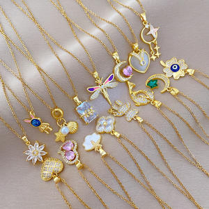 Encantadora estrella Luna <span class=keywords><strong>diablo</strong></span> ojo collar de acero inoxidable elegante insecto mariposa libélula flor forma Collar para mi <span class=keywords><strong>hija</strong></span> - Product Image 5